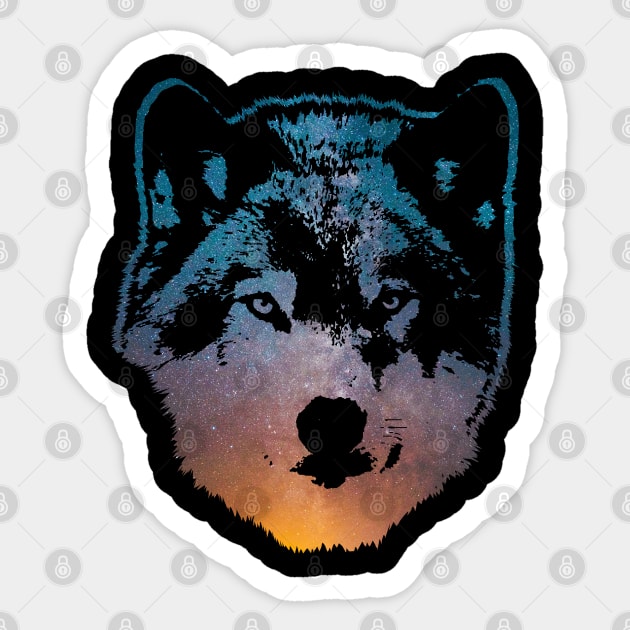 Space Wolf Sticker by tyleraldridgedesign